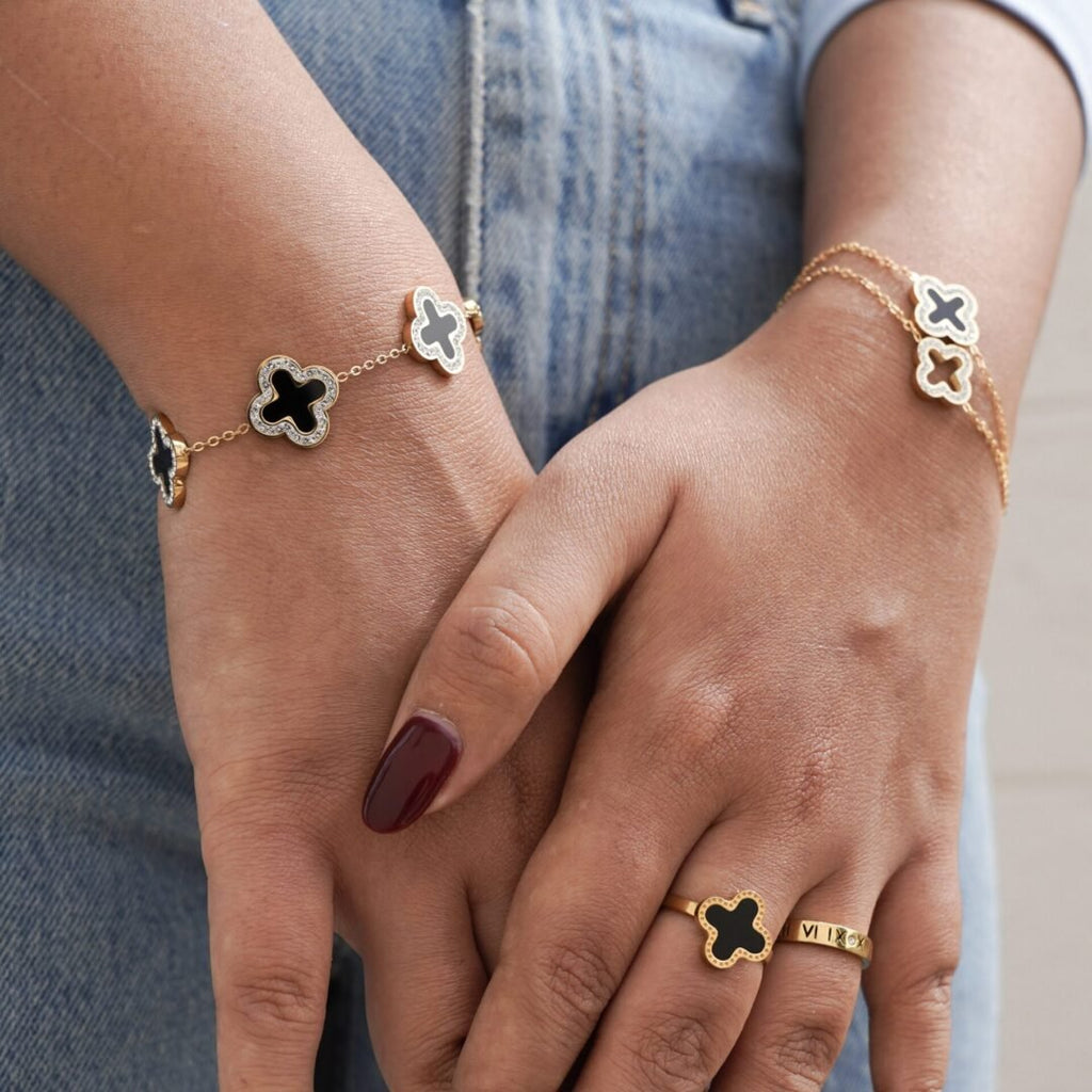 Queen Clover Bracelet — clover bracelet worn on the wrist