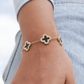 Queen Clover Bracelet — clover chain bracelet in 14k gold-plated stainless steel, front view