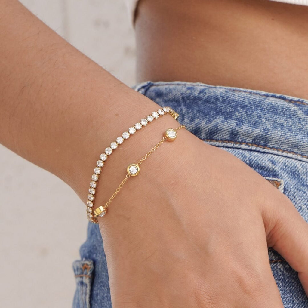 Three Wishes Bracelet — zircon bracelet worn on the wrist