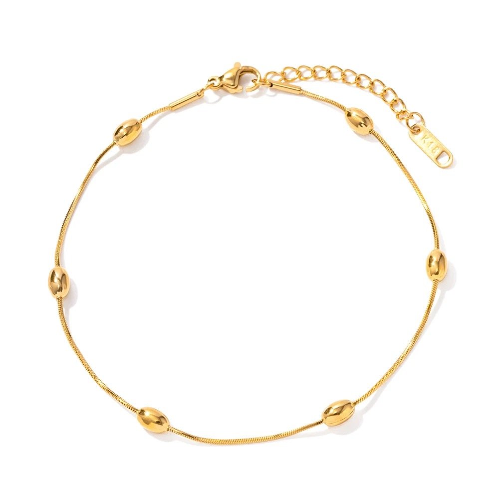 Belle Anklet — zircon chain anklet in 18k gold-plated stainless steel