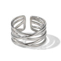 Lottie Ring Silver — silver-plated band ring, front view
