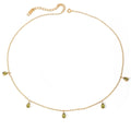 Olive Necklace — zircon chain necklace in 18k gold-plated stainless steel, front view
