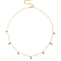 Rosy Necklace — zircon floral pendant in 18k gold-plated stainless steel, front view