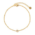 Zircon Anklet — zircon chain anklet in 18k gold-plated stainless steel