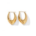 Selene Hoops — wide flat-face gold hoop earrings in 18k gold-plated stainless steel, front view