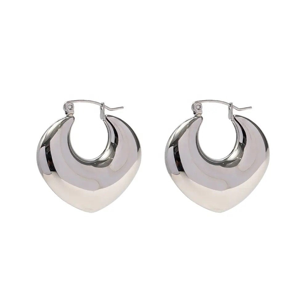 Bodey Earrings — silver-plated stainless steel earrings, front view