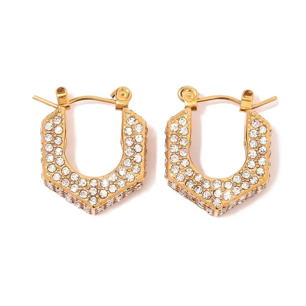 Zigi Hoops — zigzag zircon hoop earrings in 18k gold-plated stainless steel