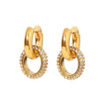 Rollo Hoops — 2-in-1 zircon gold-plated hoop earrings with detachable upper hoop