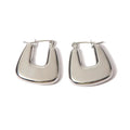 Bianca Hoops Silver — plain silver hoop earrings in silver-plated stainless steel, front view
