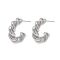 Swish Hoops — 2cm silver-plated hoop earrings, front view