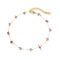 Purple Rock Anklet — purple stone chain anklet in 18k gold-plated stainless steel
