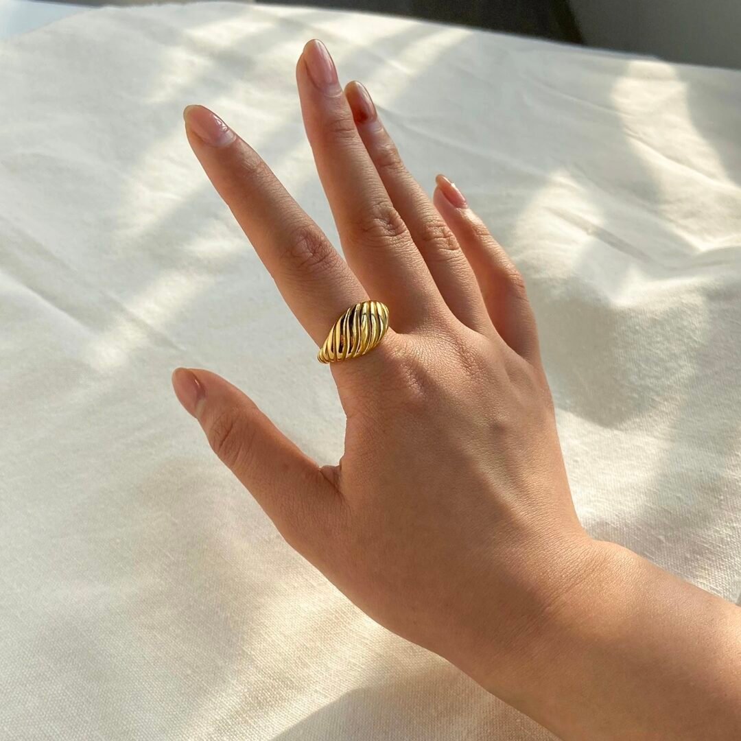 Baguette Ring — gold-plated band worn on the finger