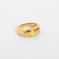 Starry Ring — zircon star band ring in 18k gold-plated stainless steel, front view