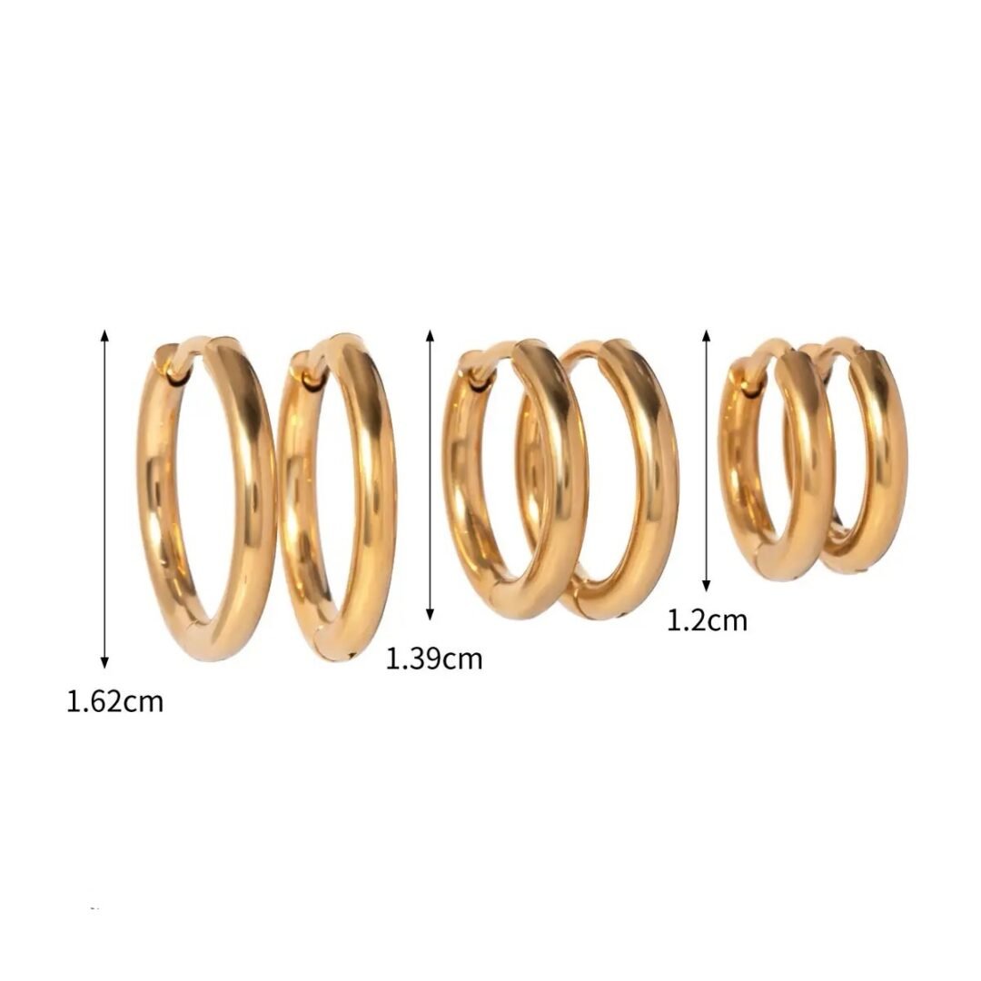 Huggies Set — close-up of gold-plated huggie hoop