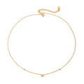 Lucky — zircon charm pendant necklace in 18k gold-plated stainless steel, front view