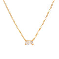 Fate — zircon pendant necklace in 18k gold-plated stainless steel, front view