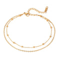 Simple Anklet — plain chain anklet in 18k gold-plated stainless steel, front view