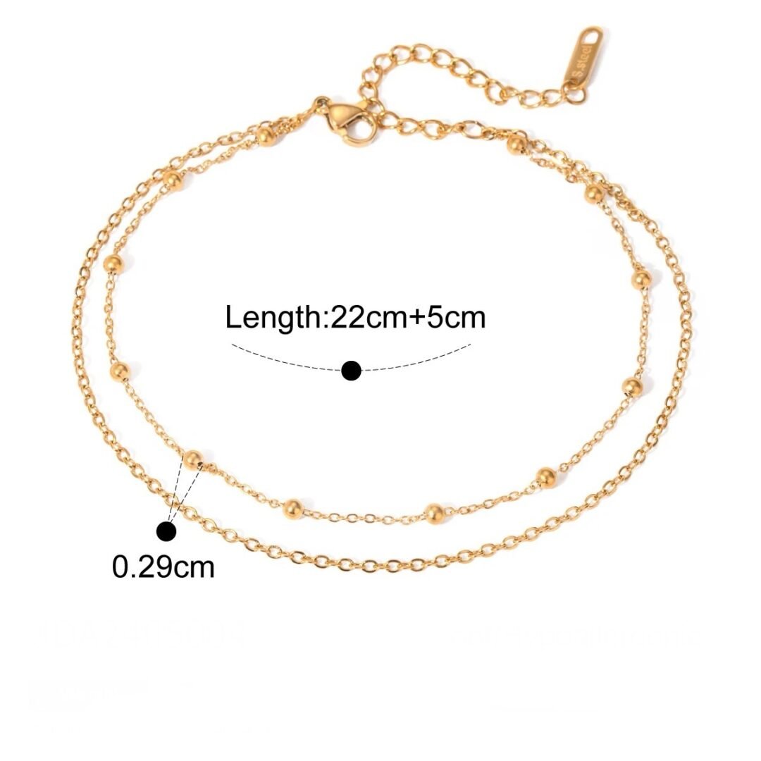 Simple Anklet — close-up of fine chain links