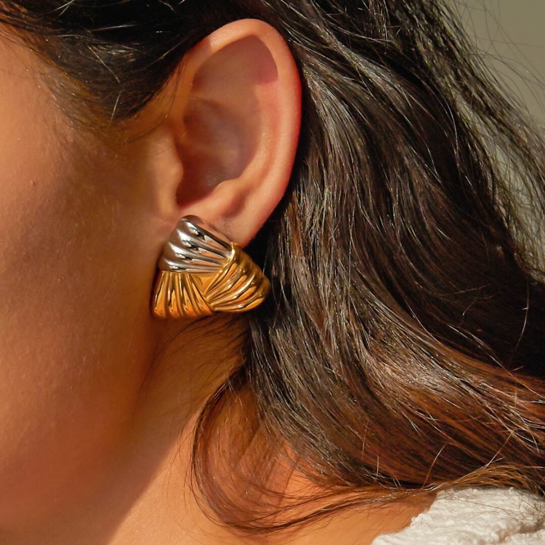 Triad Earrings — triple drop earrings worn on the ear