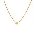 Astra Gem — raised zircon pendant necklace in 18k gold plating, front view