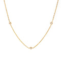Lila Necklace — zircon pendant in 18k gold-plated stainless steel, front view