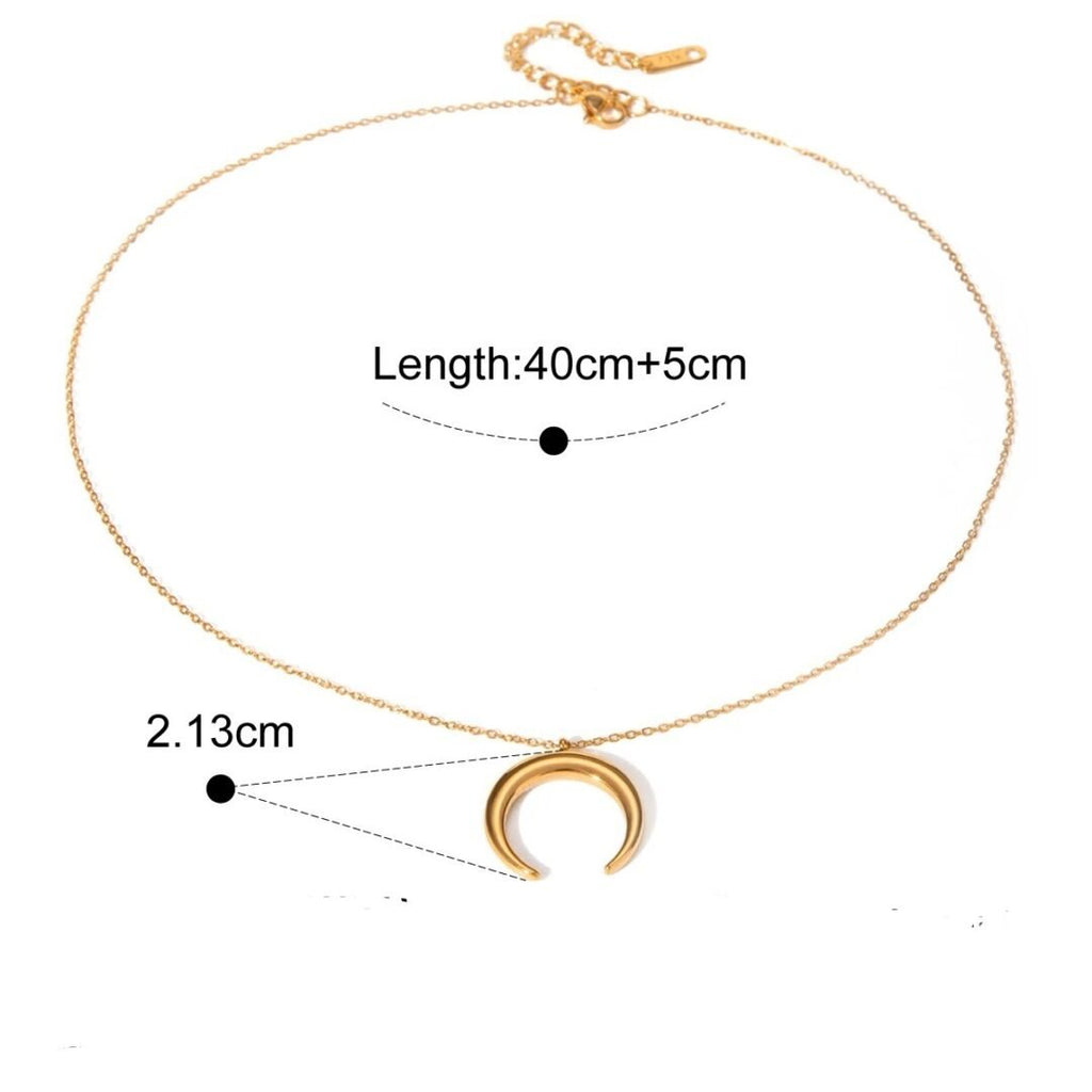 Half Moon Necklace — close-up of crescent pendant