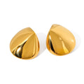 Mira Disk Earrings — flat 18k gold-plated disc earrings, front view