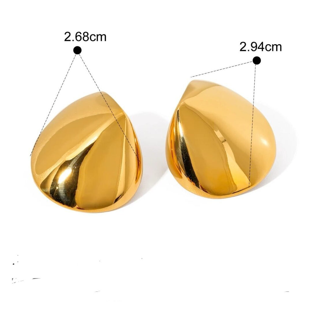 Mira Disk Earrings — close-up of flat gold-plated disc face