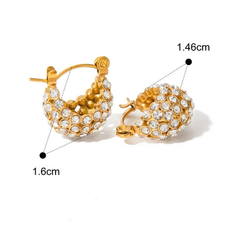 Belle Zircon Hoops — close-up of zircon along the hoop face