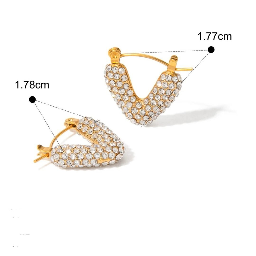 Vera Hoops — zircon hoops worn on the ear