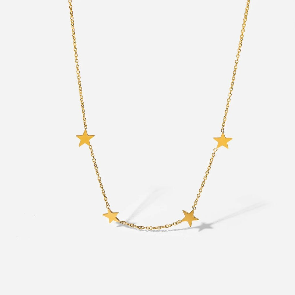 Starry Necklace — gold-plated star pendant necklace, front view