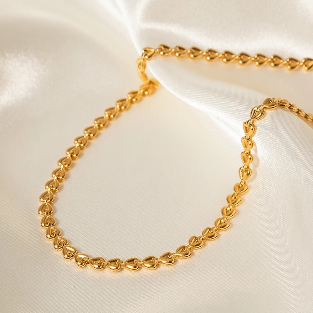 Heartfelt Necklace — gold-plated heart pendant worn at the collarbone