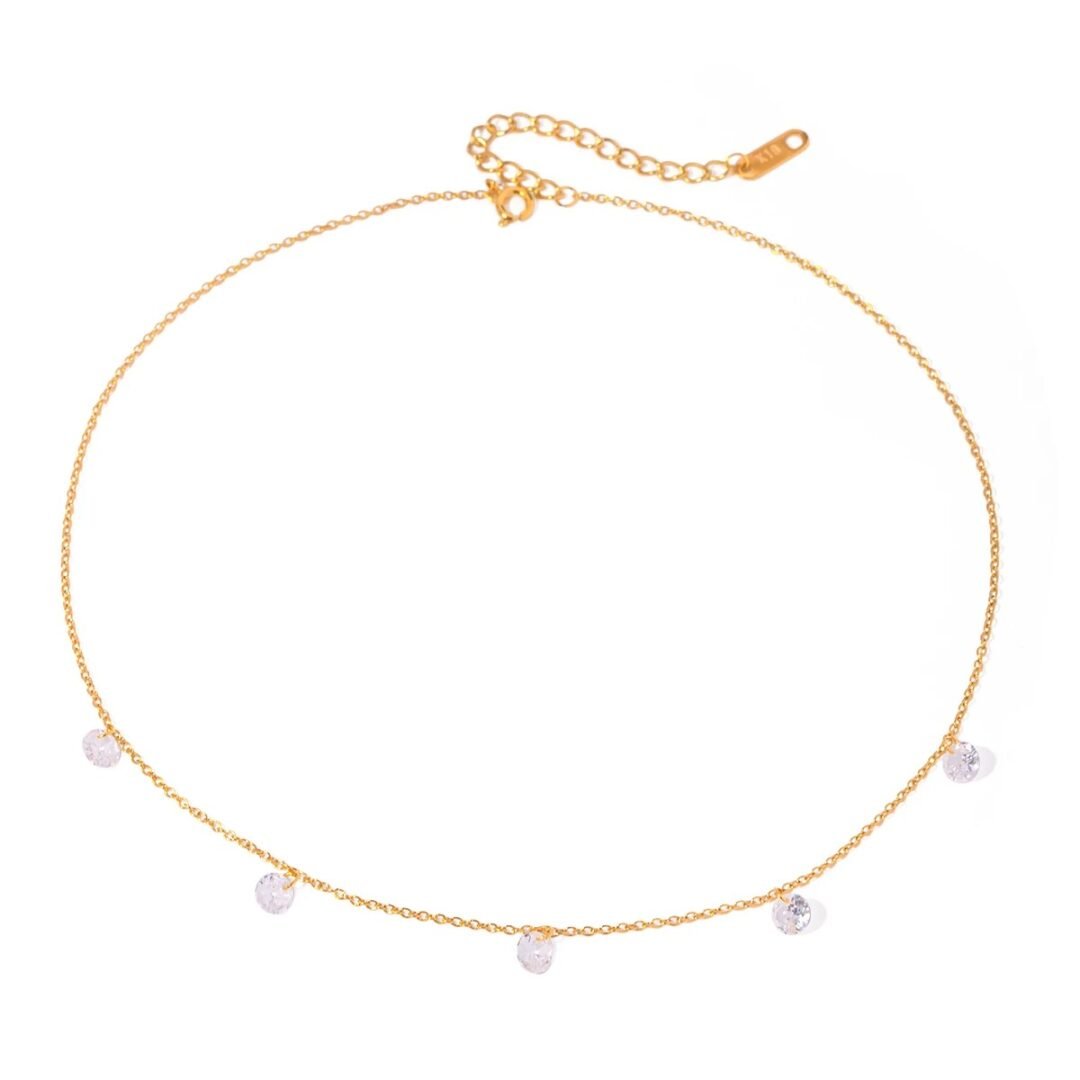 Twinkle Necklace — gold pendant worn at the collarbone