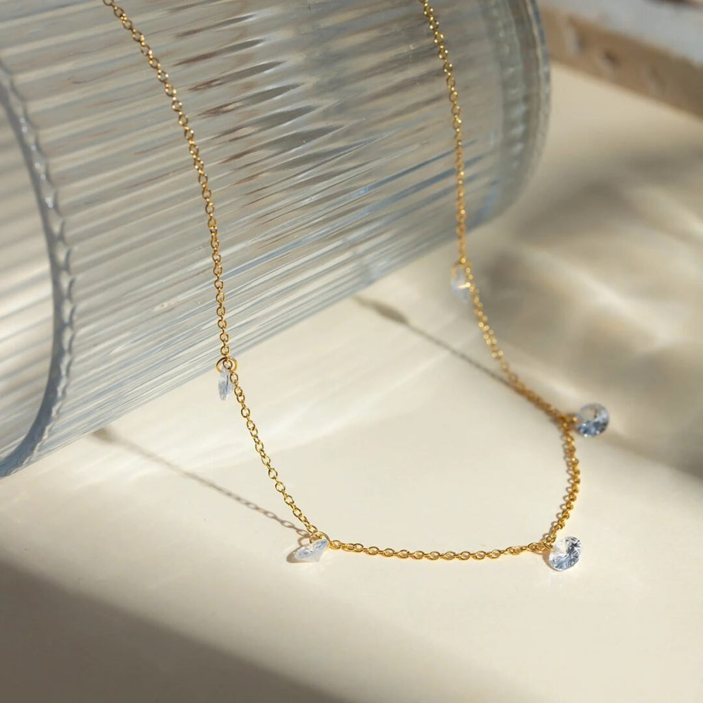 Twinkle Necklace — close-up of pendant on fine chain