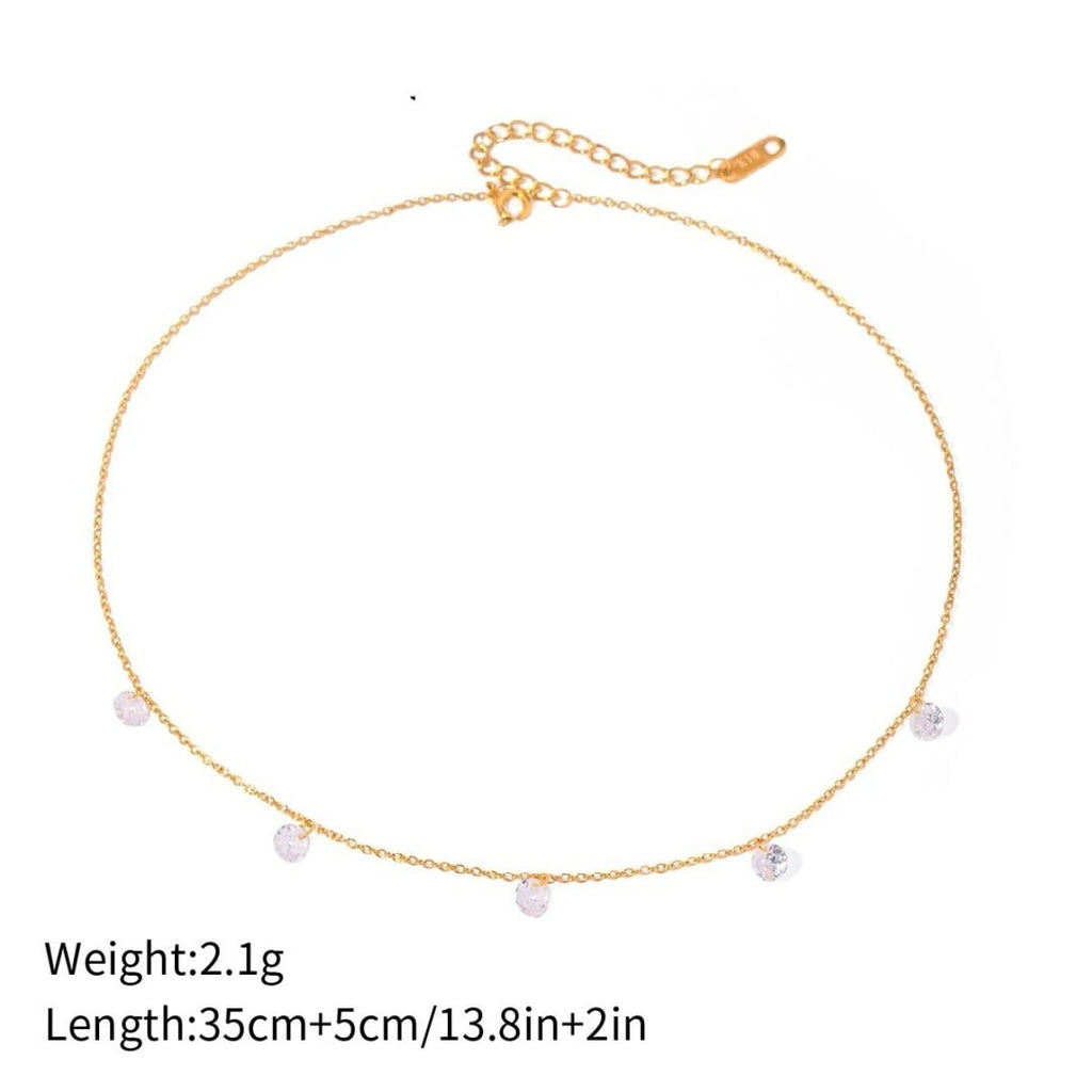 Twinkle Necklace — fine gold pendant necklace in 18k gold-plated stainless steel, front view