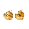 Sophia Hoops — oval 18k gold-plated hoop earrings, front view