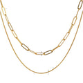 Pedro Chains — heavy link chain necklace in 18k gold-plated stainless steel, front view