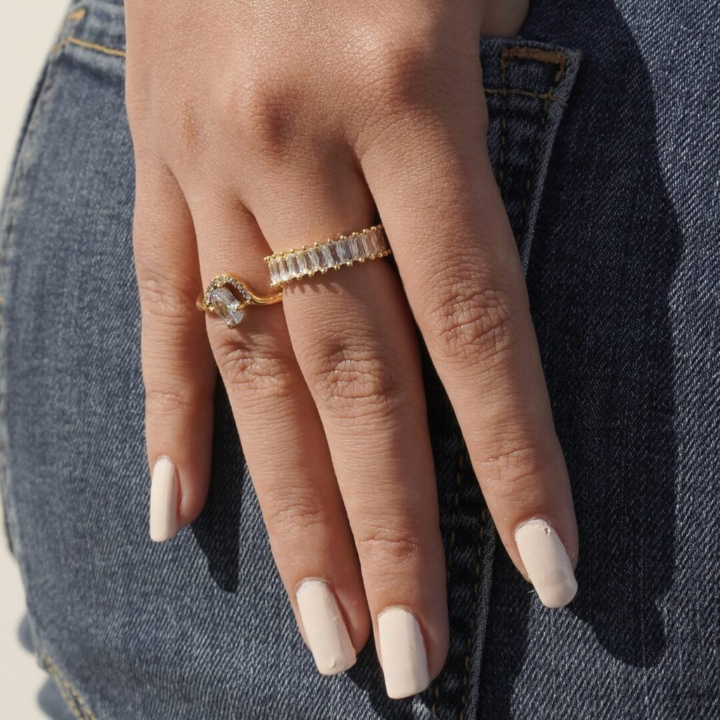 Crystal Ring — close-up of faceted zircon stone