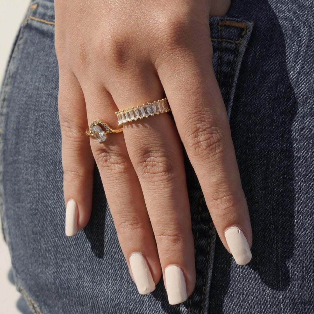 Crystal Ring — close-up of faceted zircon stone