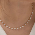 Mother of Pearls — mother of pearl pendant necklace in 18k gold plating, front view
