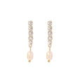 Pearl Spark — zircon-set 18k gold-plated earrings, front view