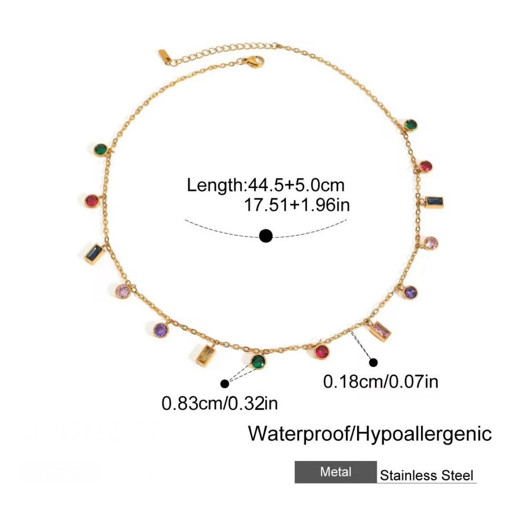 Kaleidoscope — gold-plated zircon pendant, detail