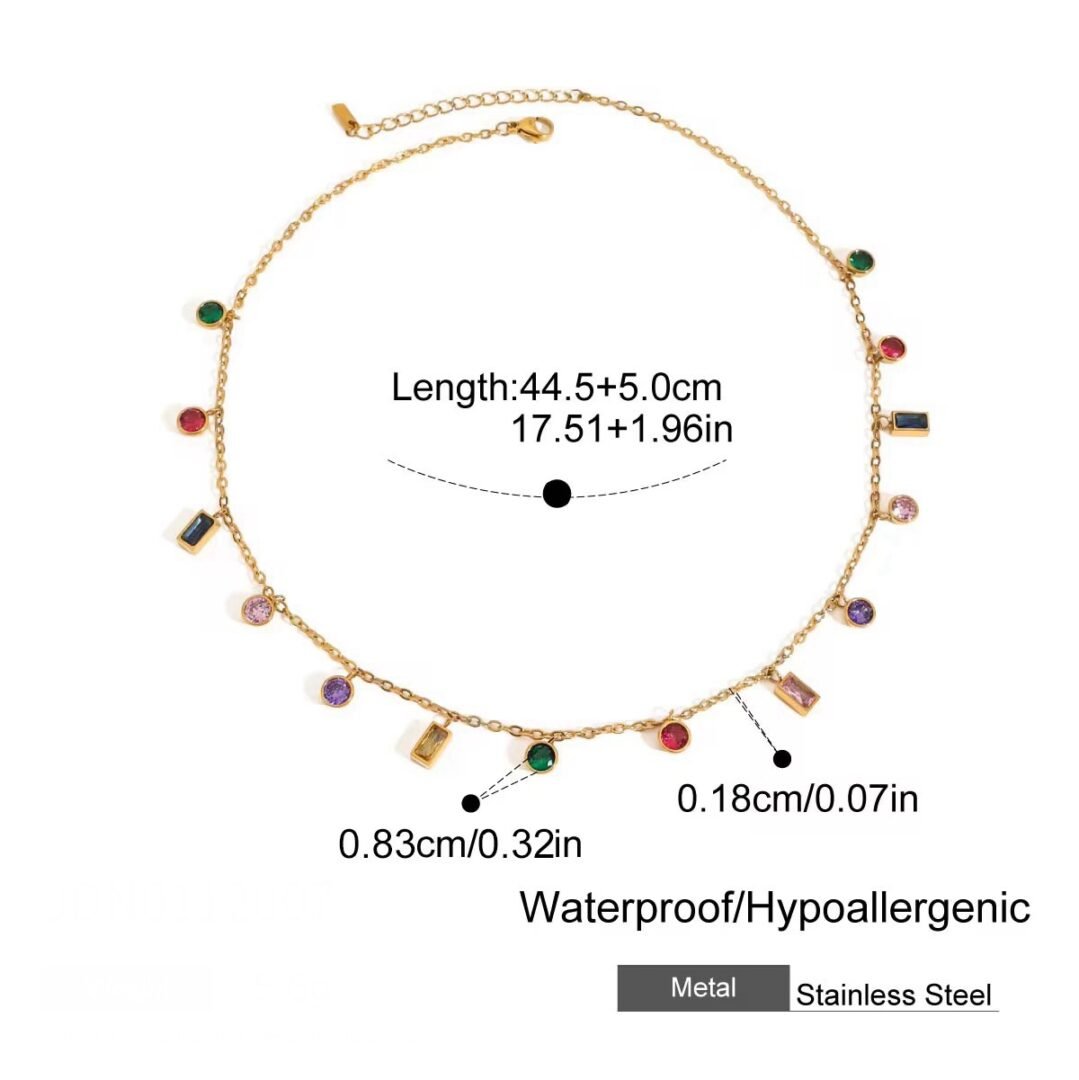 Kaleidoscope — gold-plated zircon pendant, detail
