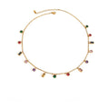 Kaleidoscope — faceted zircon pendant necklace in 18k gold plating, front view
