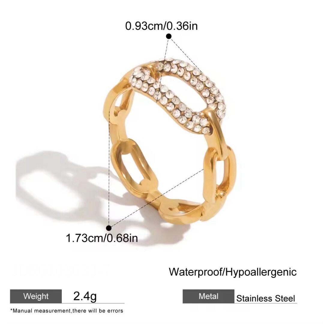 Connect — linked band ring, flat lay