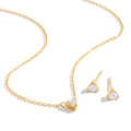 Darling Set — matching 18k gold-plated necklace and stud earrings, front view