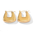 Bianca Hoops Gold — plain gold hoop earrings in 18k gold-plated stainless steel, front view