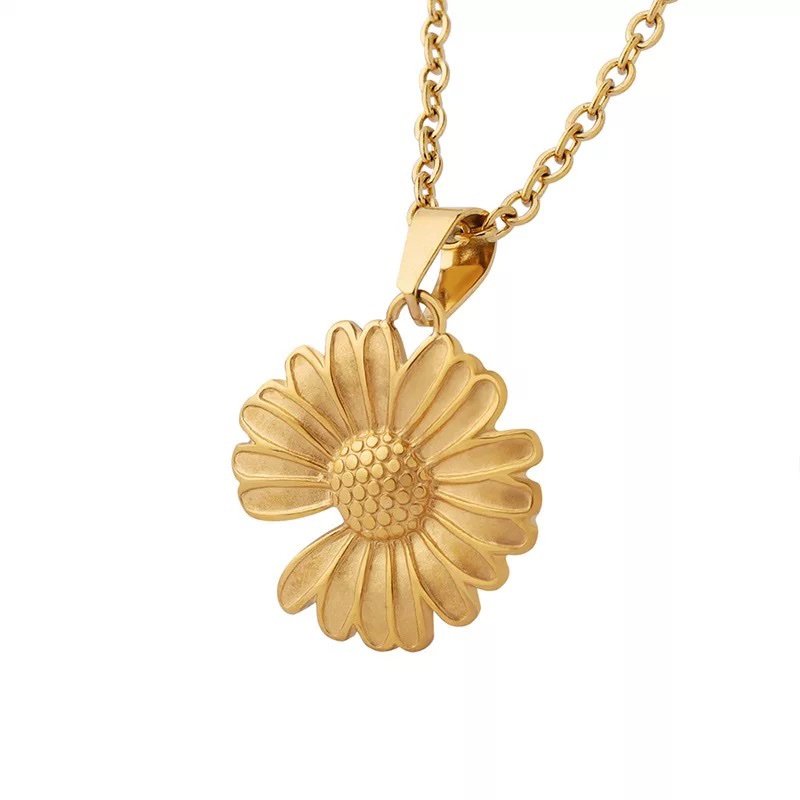 My Sunshine — gold-plated sun pendant necklace, front view