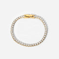 Tennis Bracelet — zircon tennis bracelet in 18k gold-plated stainless steel, front view