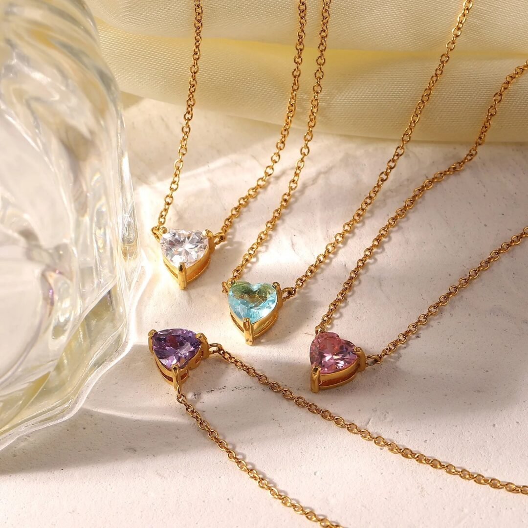 Gem Heart — gold-plated heart pendant on fine chain